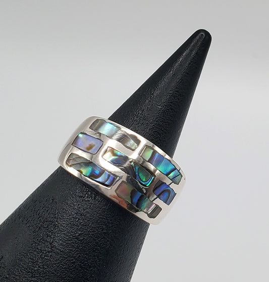 Eliza Abalone Seashell Sterling Silver Ring