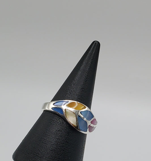 Lily Abalone Seashell Sterling Silver Ring