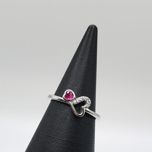 Ella Colored Stone Sterling Silver Heart Ring