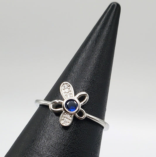 Kinsley Flower Colored Stone Sterling Silver Ring