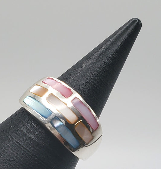 Eleanor Abalone Seashell Sterling Silver Ring