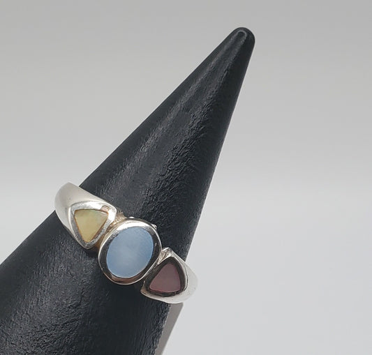 Sophia Abalone Seashell Sterling Silver Ring