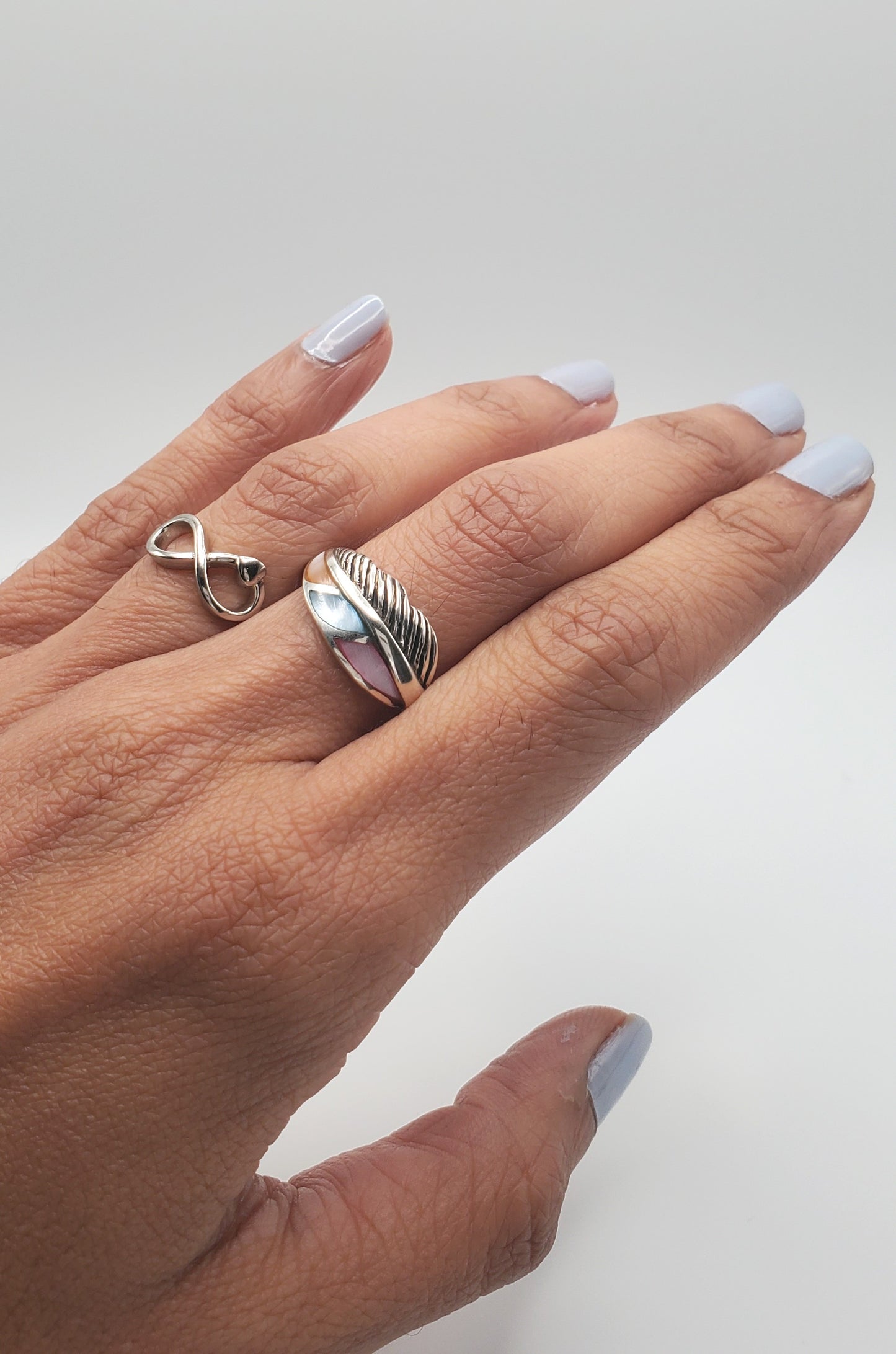 Infinity Heart Plain Sterling Silver Ring