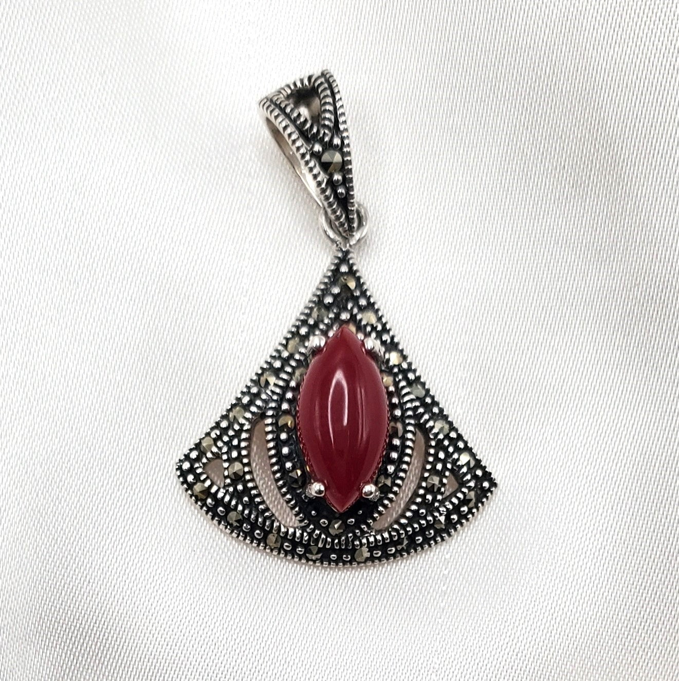 Akane Marcasite Sterling Silver Pendant