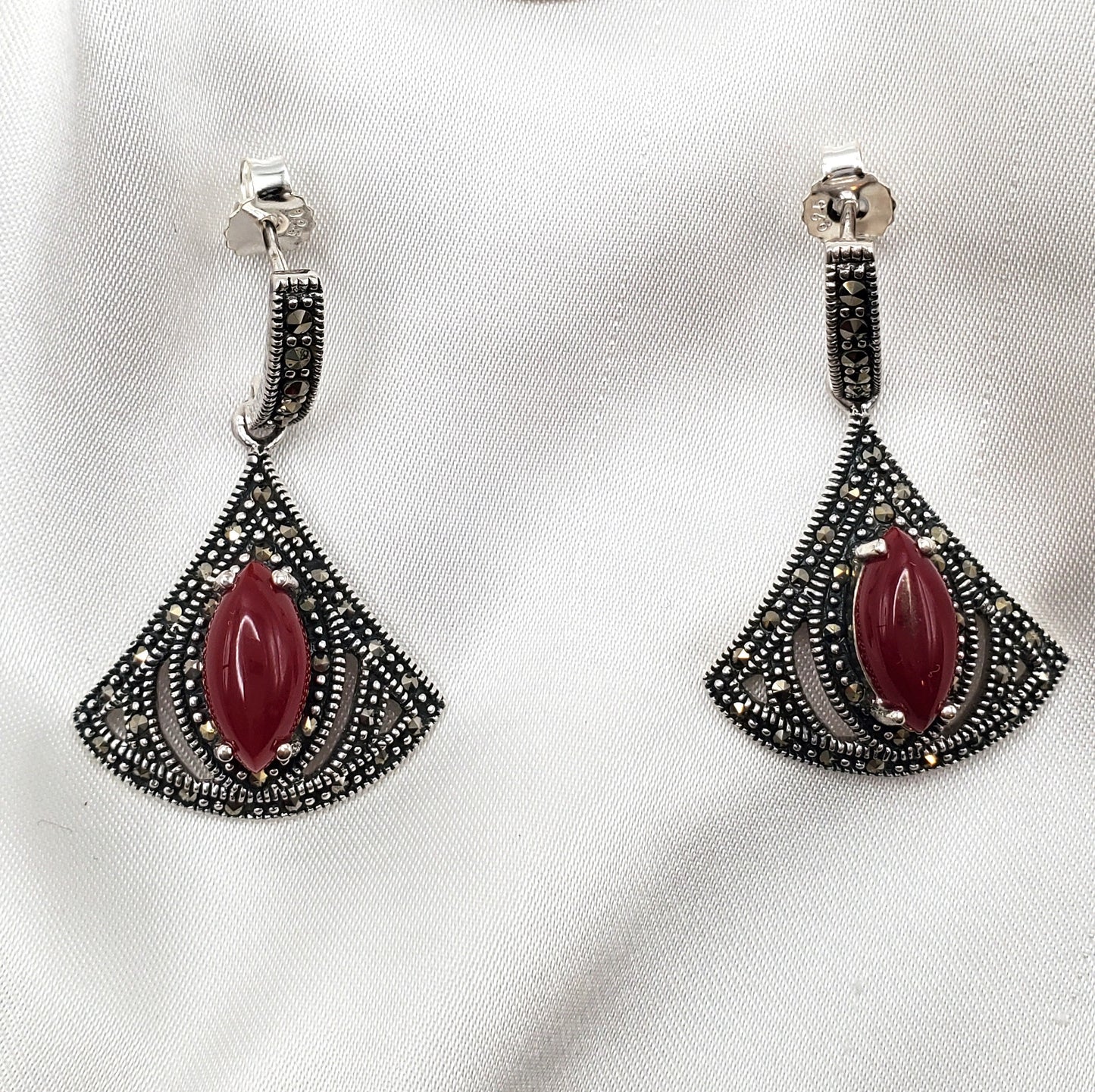 Akane Marcasite Sterling Silver Earrings