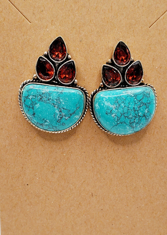 Amber Turquoise Earrings