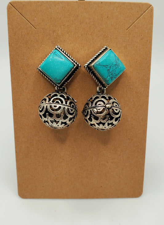 Turquoise Ball Earrings