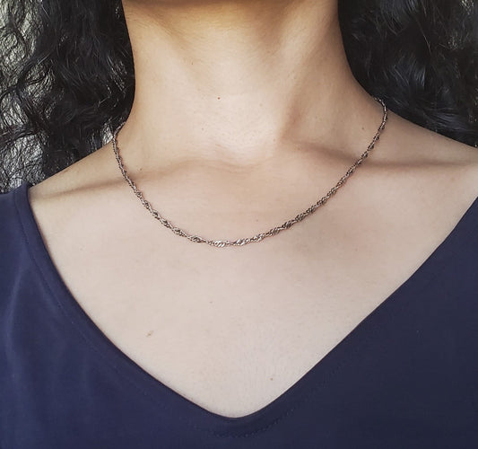 Singapore Sterling Silver Chain Necklace