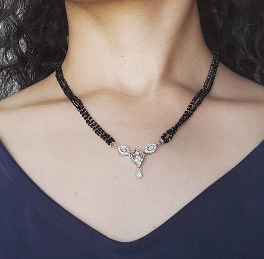 Kalika Sterling Silver Mangalsutra Necklace